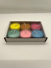 Load image into Gallery viewer, Tea light Sampler 6 pack Assorted Scents
