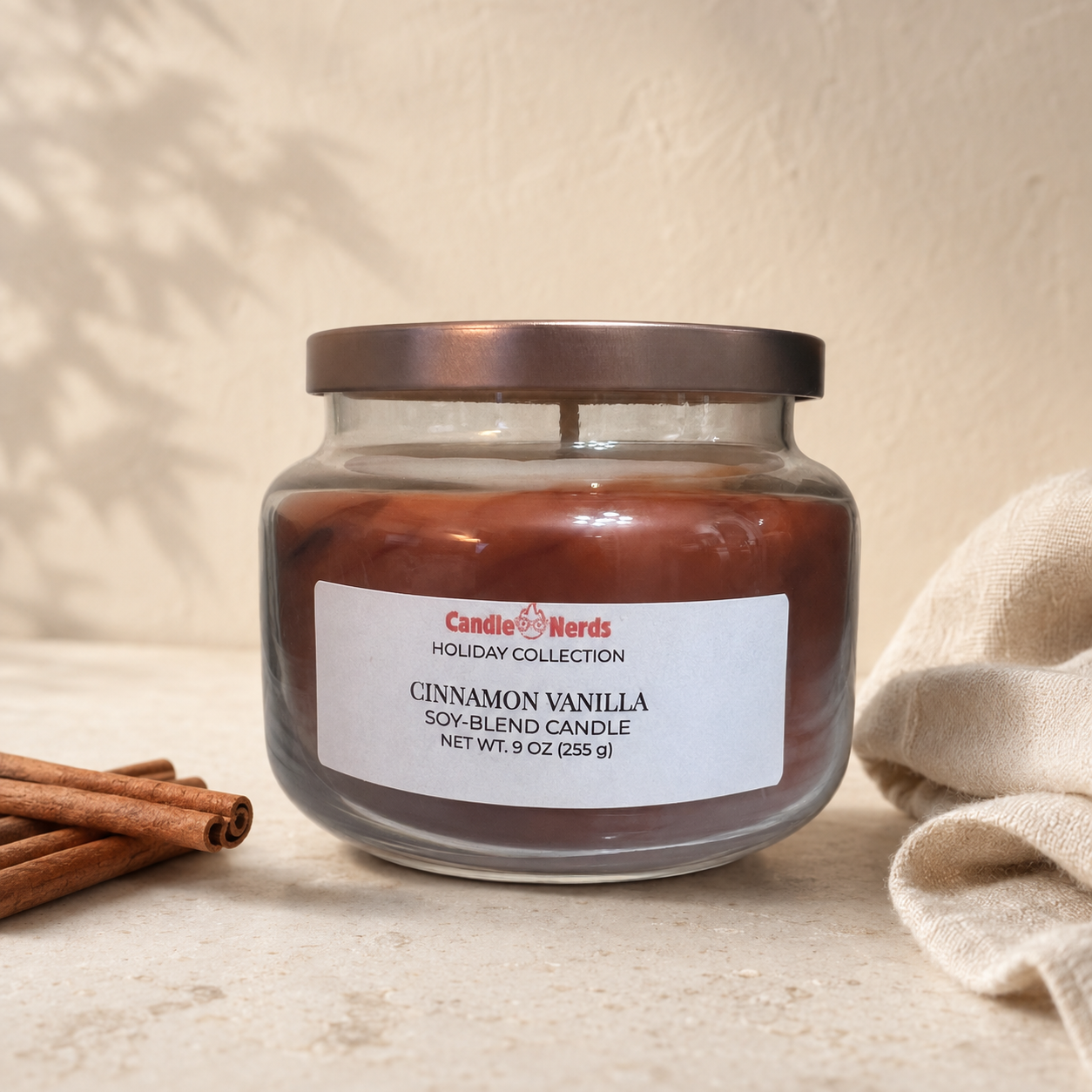 Cinnamon Vanilla Soy-Blend Candle | Holiday Collection