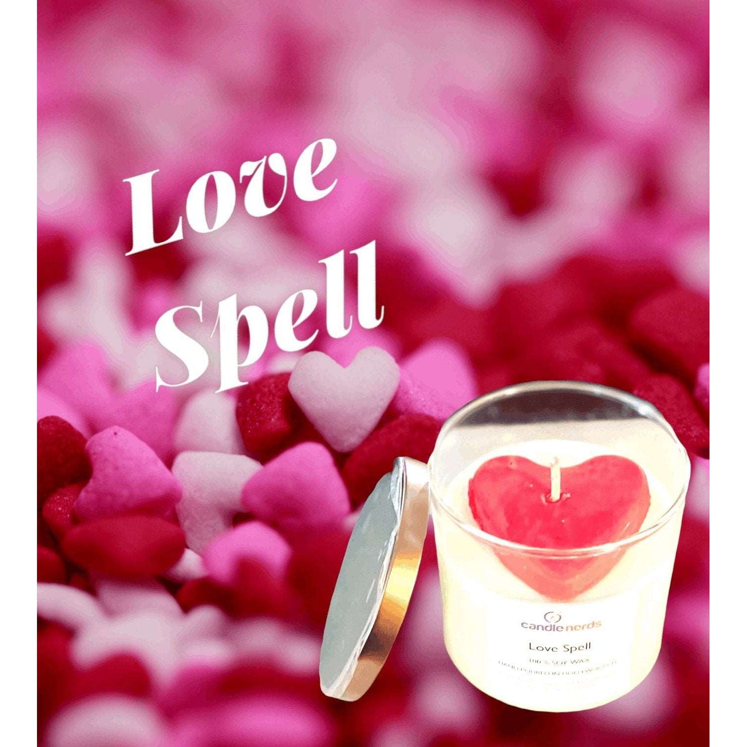 Love Spell Scent - Heart Candle - Candle Nerds